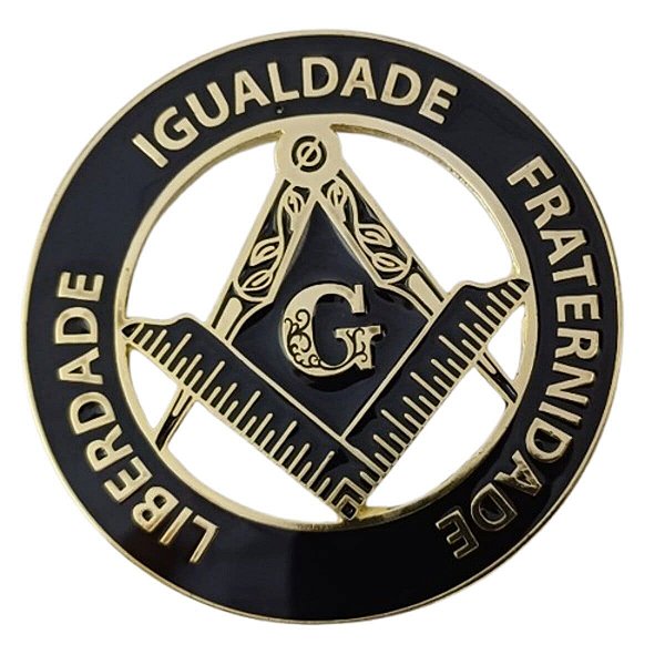Emblema Adesivo Metálico - Liberdade, Igualdade, Fraternidade - Dourado