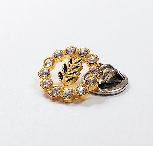 Pin Broche Acácia  Strass Incolor Maçonaria