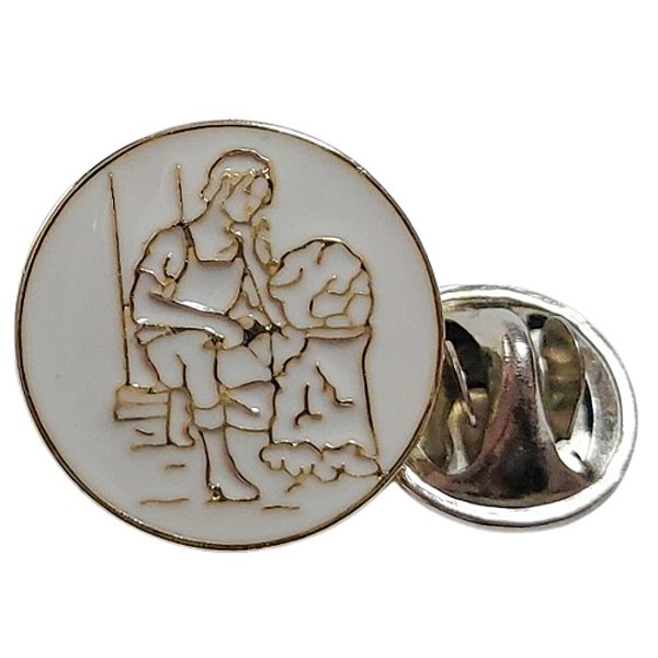Pin Boton Broche Maçonaria Aprendiz - redondo branco