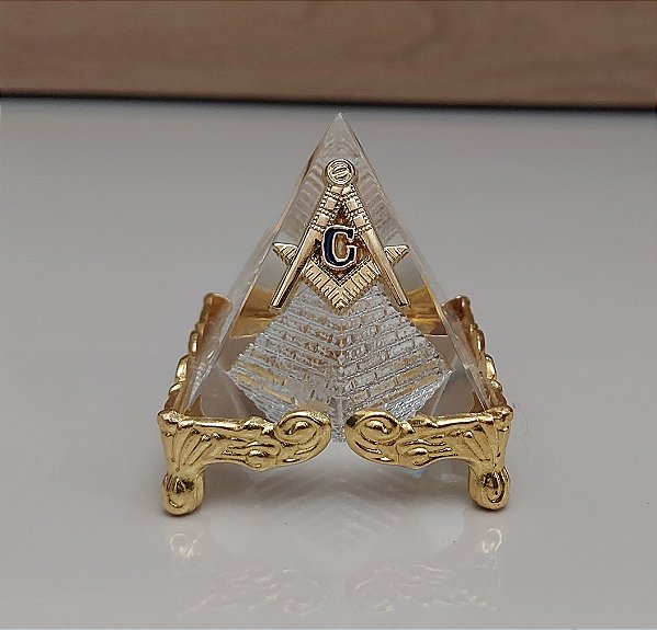 Enfeite  Decoração Pirâmide de Vidro - letra "G"- 5cm