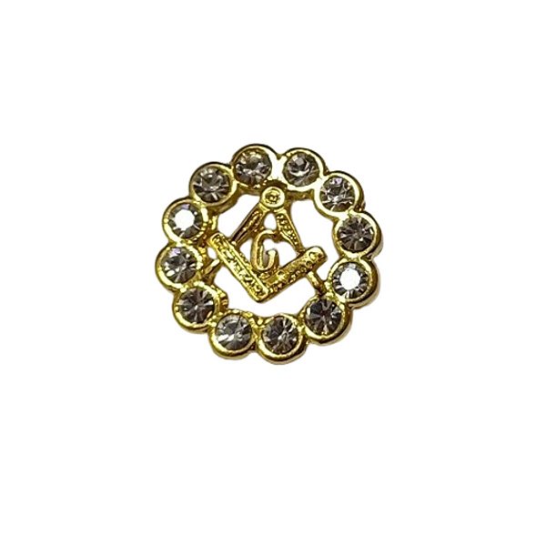 Pin Boton Broche  Strass Esquadro e Compasso