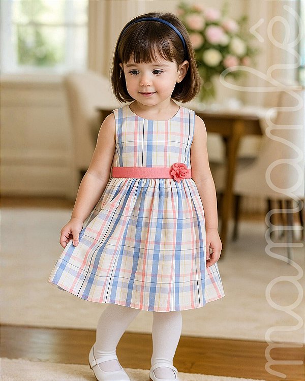 Vestido Infantil Carters Rosa e Azul