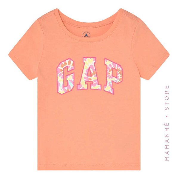 Camiseta Gap Menina Papaya - Mamanhê Store - Roupas e Acessórios Infantis