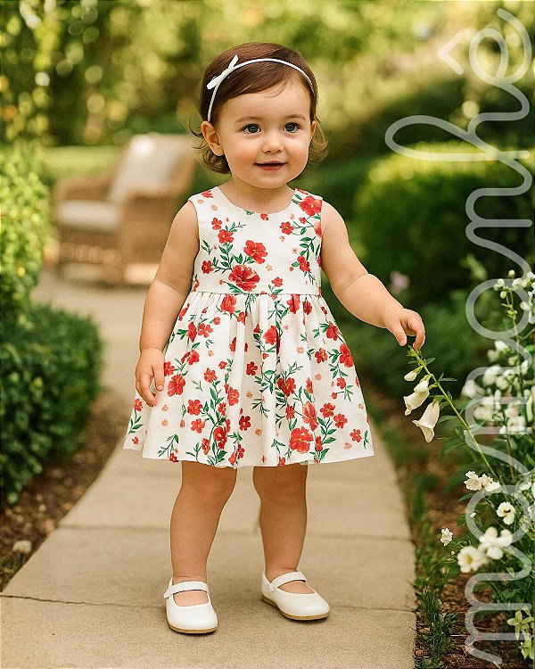 Vestido Infantil Carters Flores Vermelhas