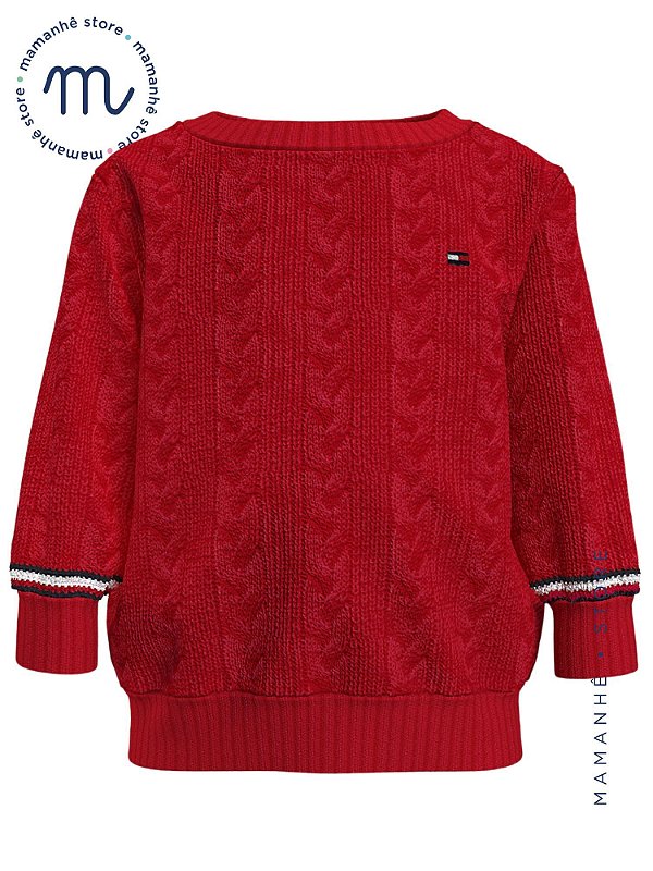 Sueter em Tricot Tommy Hilfiger Vermelho
