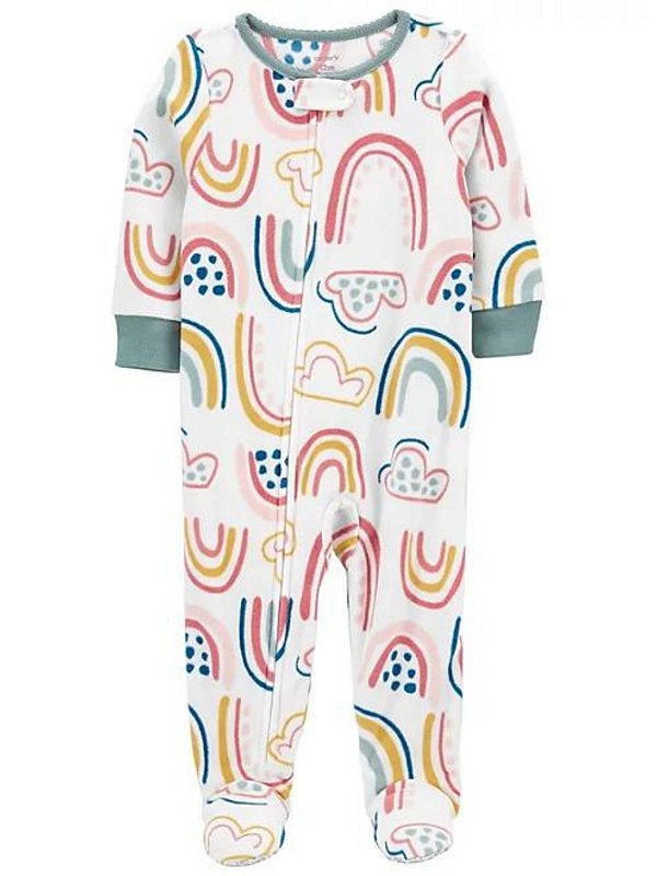 Macacão Pijama Fleece Menina Arco Iris