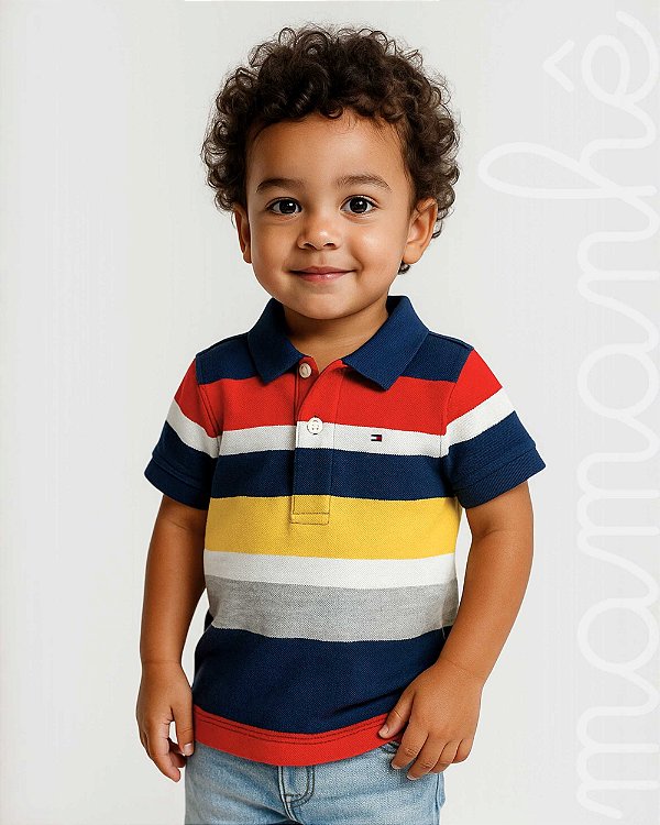 Camiseta Polo Infantil Tommy Hilfiger Listrada