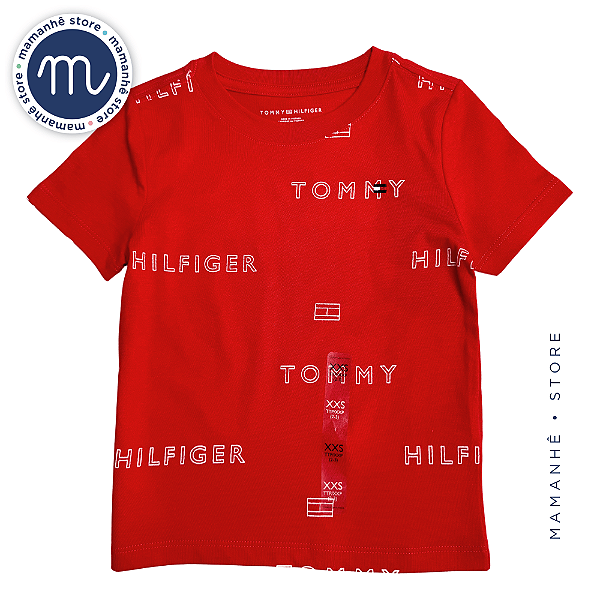 Camiseta TH Estampada Monogramada Vermelha