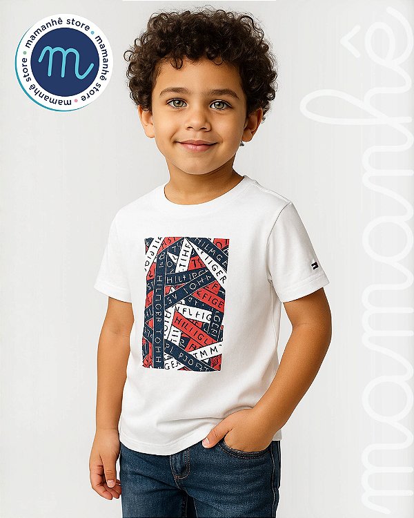 Camiseta Infantil Tommy Hilfiger Tape Arte
