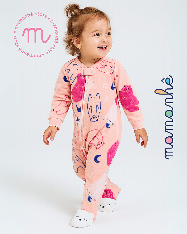 Macacão Pijama Fleece Moon Bear