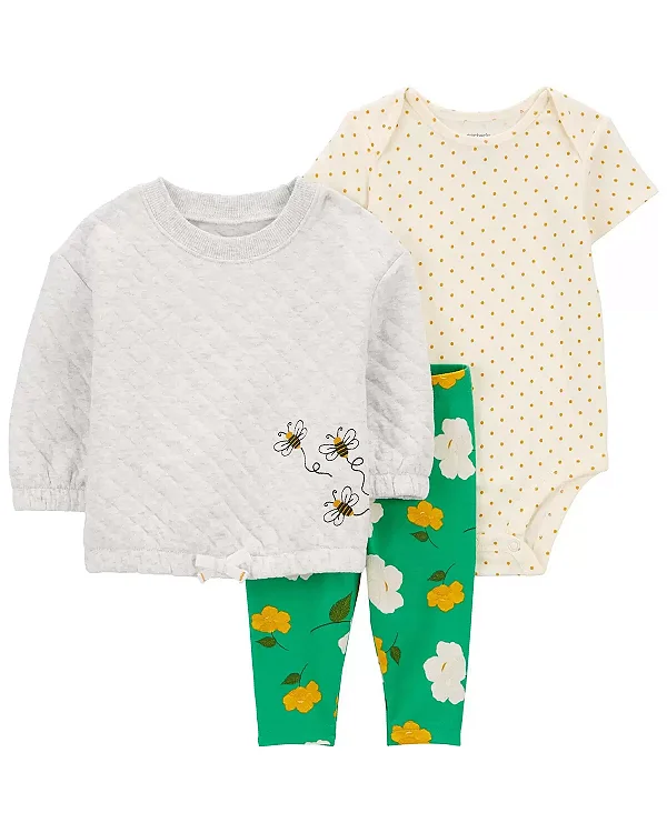 Conjunto 3 Peças Com Agasalho Quiltado Miss Daisy