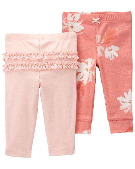 Kit Calça Floral Pêssego
