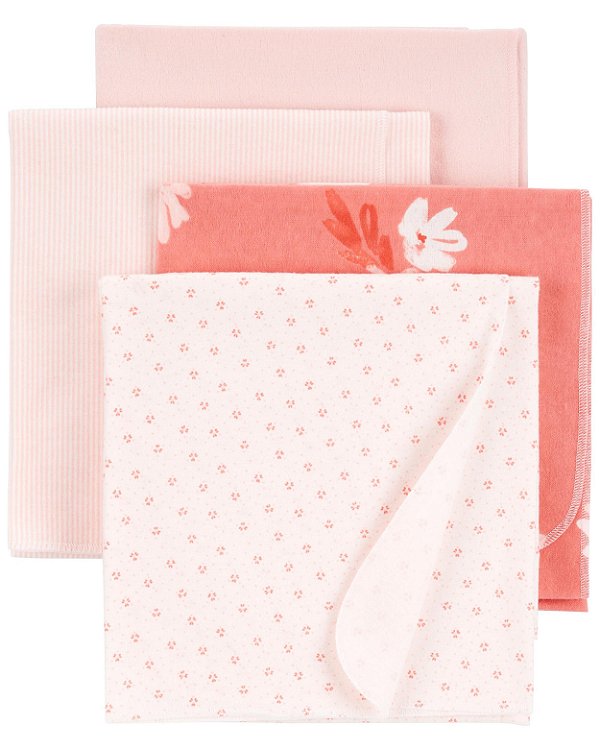 Kit Cueiro 4 Peças Floral Pêssego