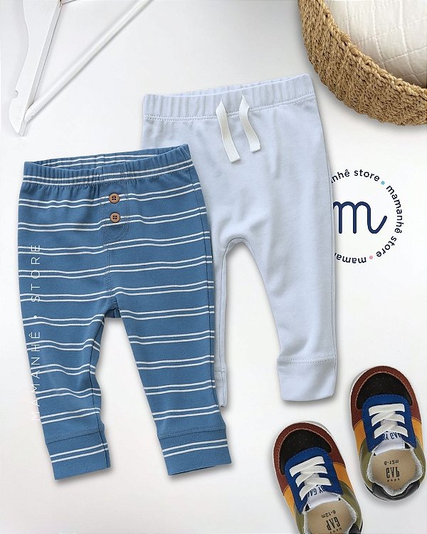 Kit Calça Bebê Carters Menino Blues