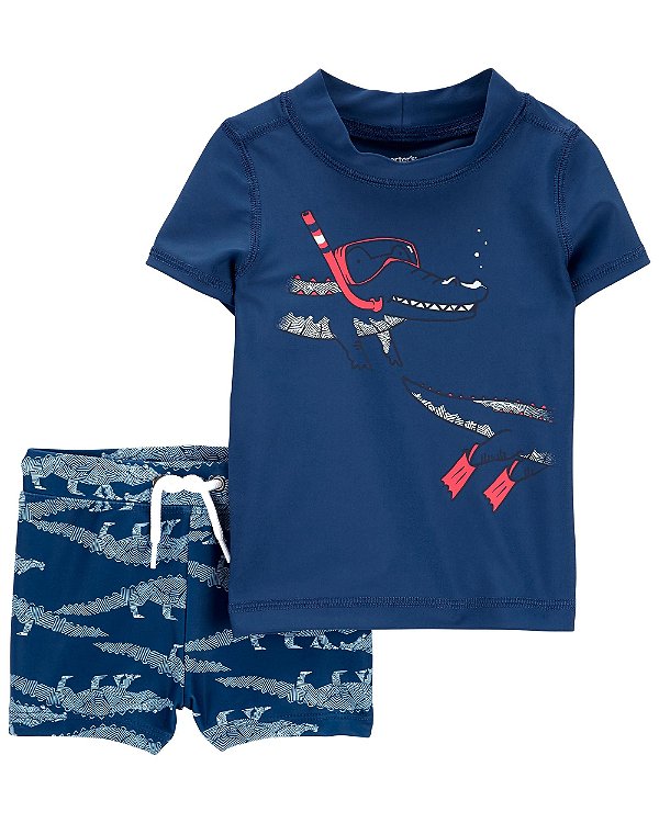 Conjunto 2 Peças com Proteção Solar Crocodilo