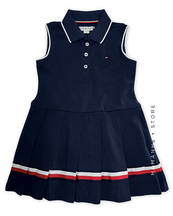 Vestido Tommy Polo Infantil Cavado Marinho