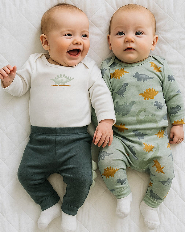 Kit Carters 4 Peças Body e Calça Dinossauros