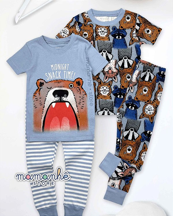 Kit Pijama Infantil 4 Peças Big Bear