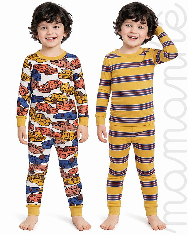 Kit Pijama Infantil 4 Peças Carros