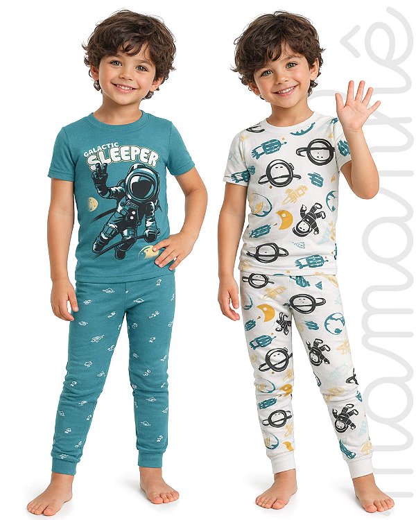 Kit Pijama Infantil 4 Peças Galactic Dream
