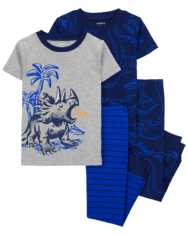 Kit Pijama Infantil 4 Peças Dinossauros