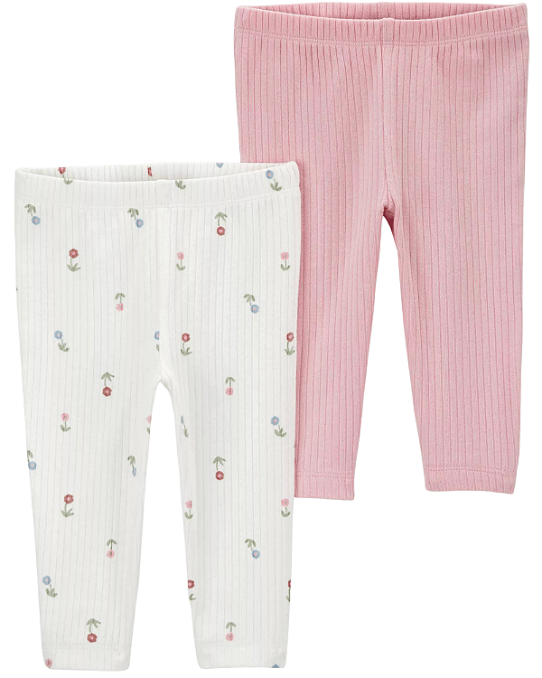 Kit Calça Flores do Campo Rosa/ Branco