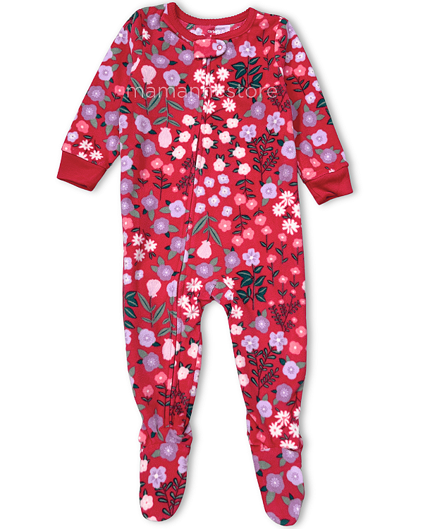 Macacão Pijama Fleece Floral Print