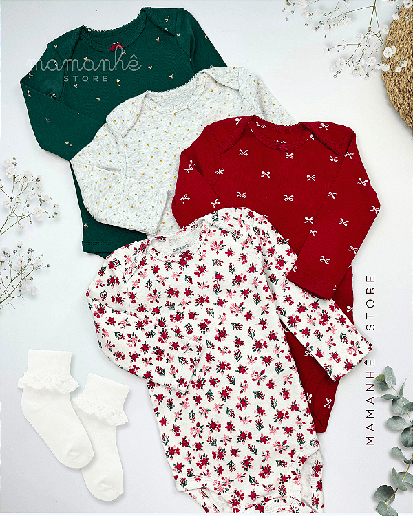 Kit Body Manga Longa Scarlet Floral