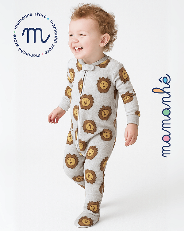 Macacão Pijama Fleece Leãozinhos