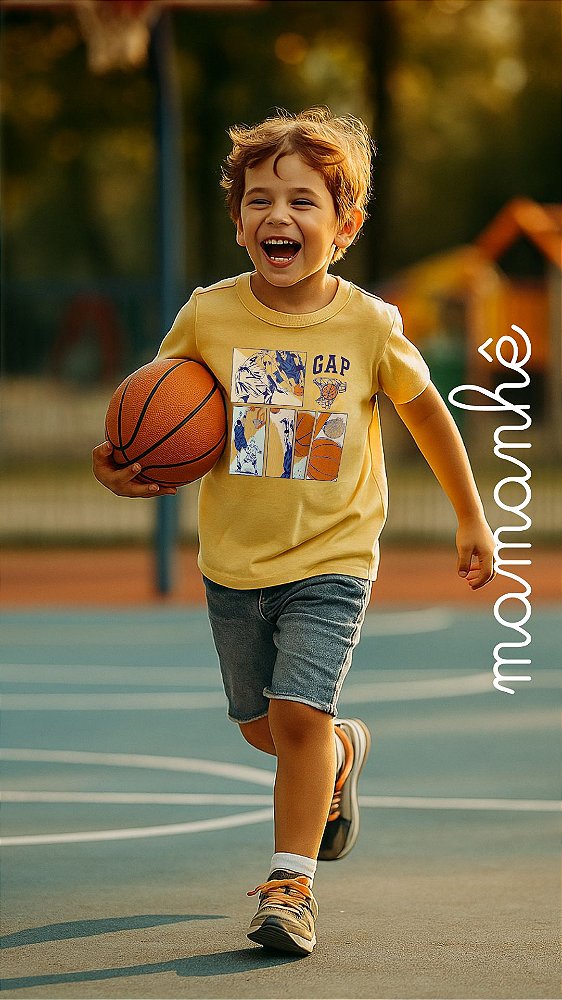 Camiseta Infantil Gap Kids Basketball