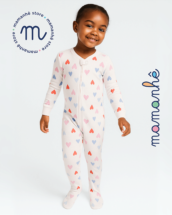 Macacão Pijama Corações