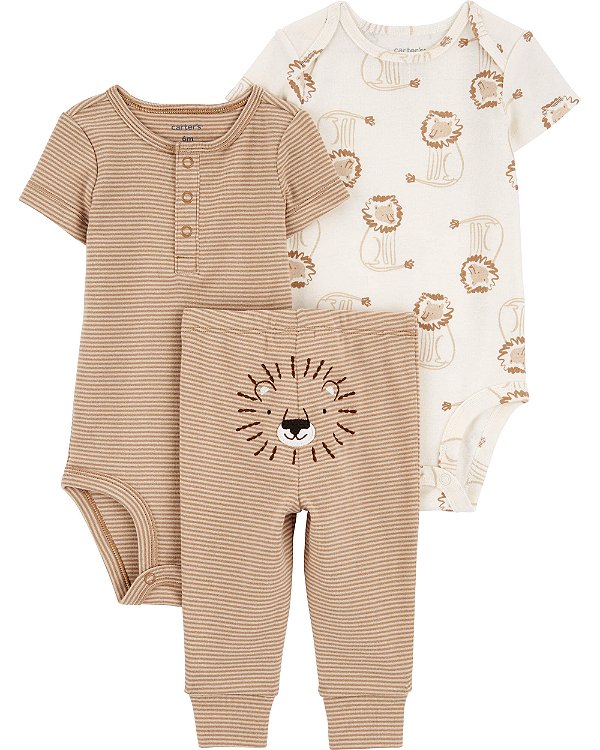 Conjunto 3 Peças Body e Calça Leãozinho