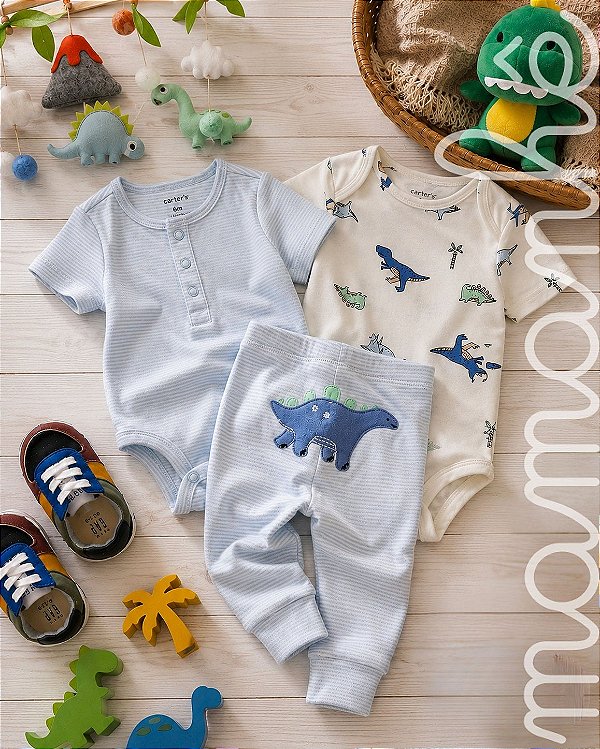 Conjunto Bebê Carters Body e Calça Dino Blue