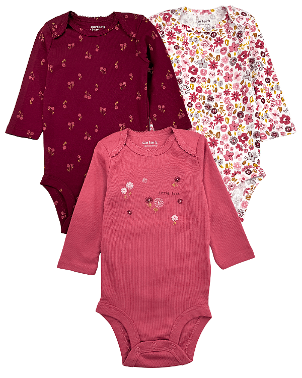 Kit Body Manga Longa Floral Print