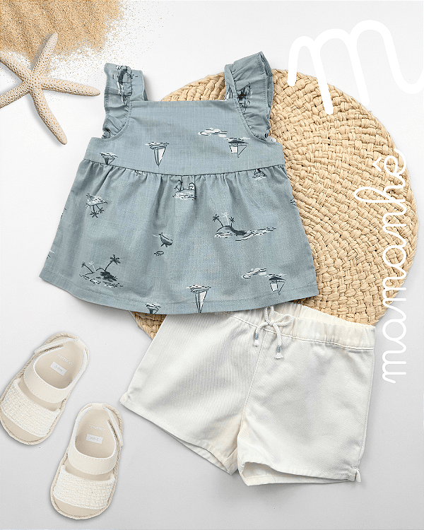 Conjunto Verão Bebê Menina Marine Carters