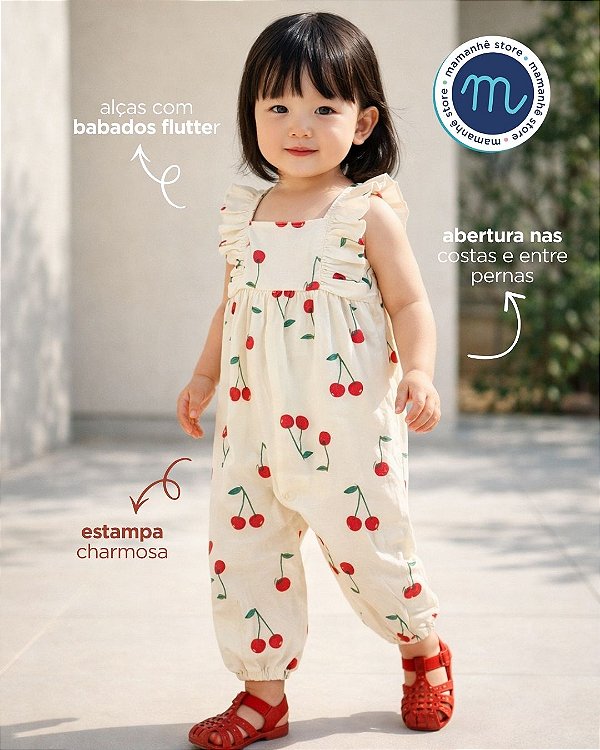 Macacão Longo Infantil Carters Sweet Cherry