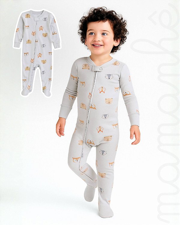 Macacão Pijama Algodão Animais