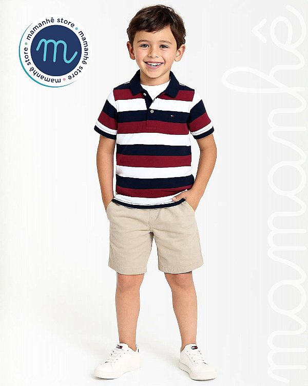 Camiseta Polo Infantil Tommy Hilfiger Listrada