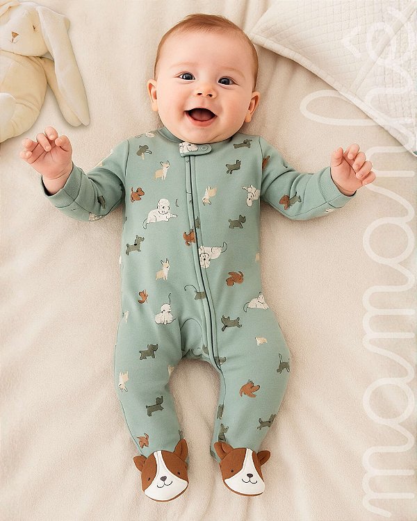 Macacão Bebê Carters Pet Friend Menta