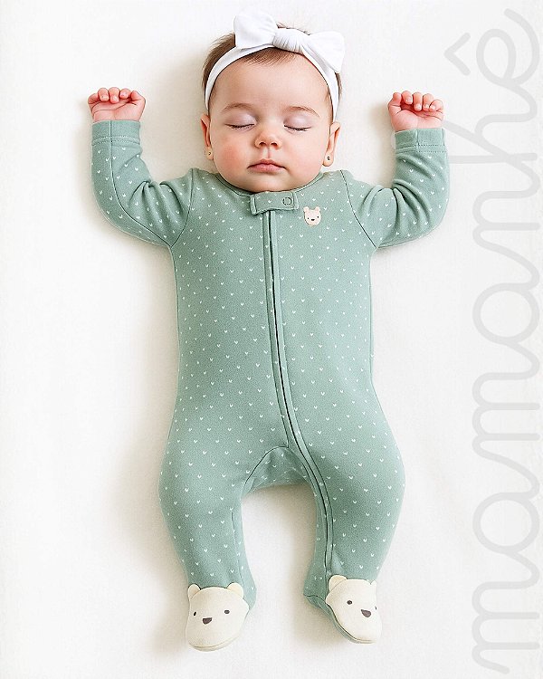Macacão Bebê Carters Ursinha Menta