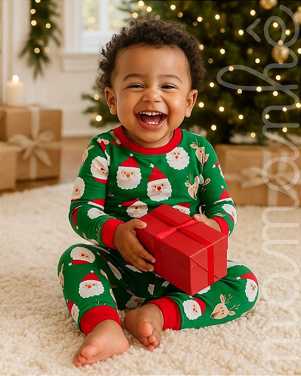 Pijama Infantil Carters 2 Peças Papai Noel