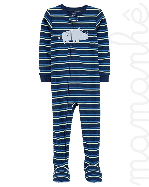 Macacão Pijama Carters Algodão Rinoceronte