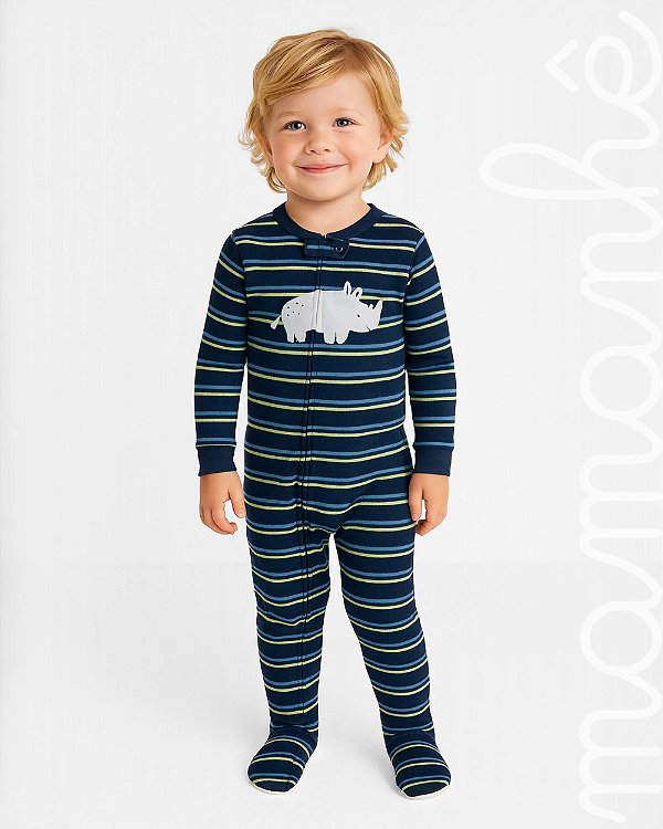 Macacão Pijama Carters Algodão Rinoceronte