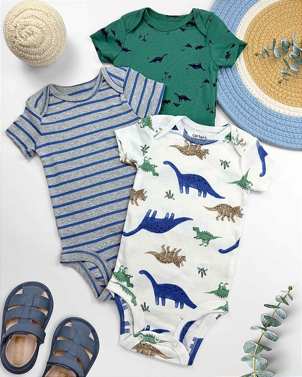 Kit Body Carters Manga Curta Jurassico