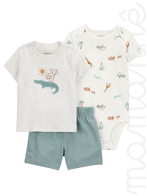 Conjunto Carters 3 peças Verão Menino Alligator