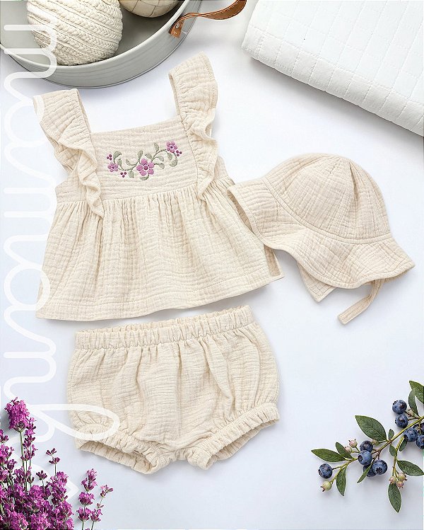 Conjunto Carters Verão 3 Peças Menina Campo de Mirtilo