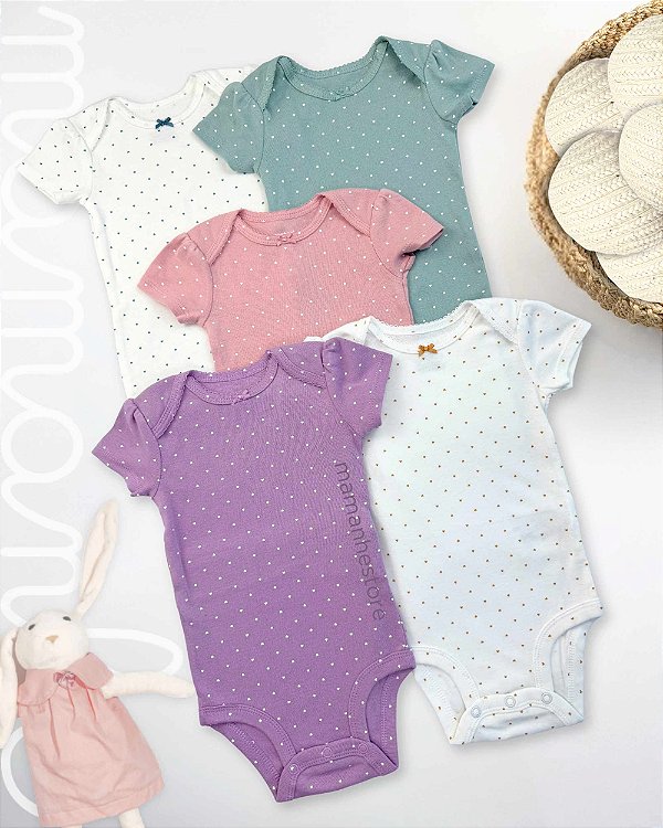 Kit Body Carters Manga Curta Poás Lilás