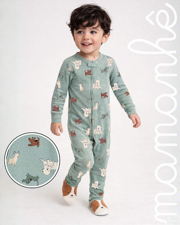 Macacão Pijama Carters Algodão Pet Friend Menta