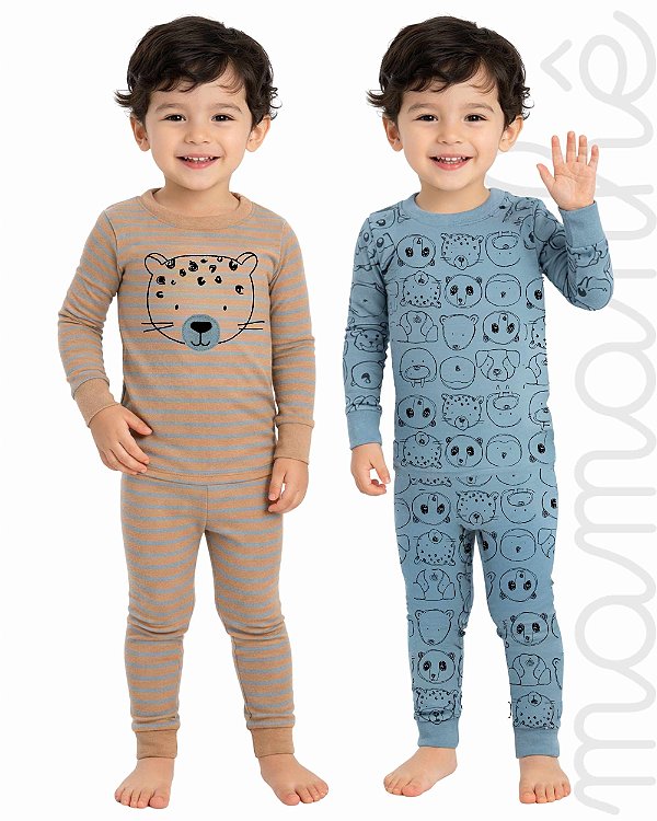 Kit Pijama Infantil Carters 4 Peças Animals