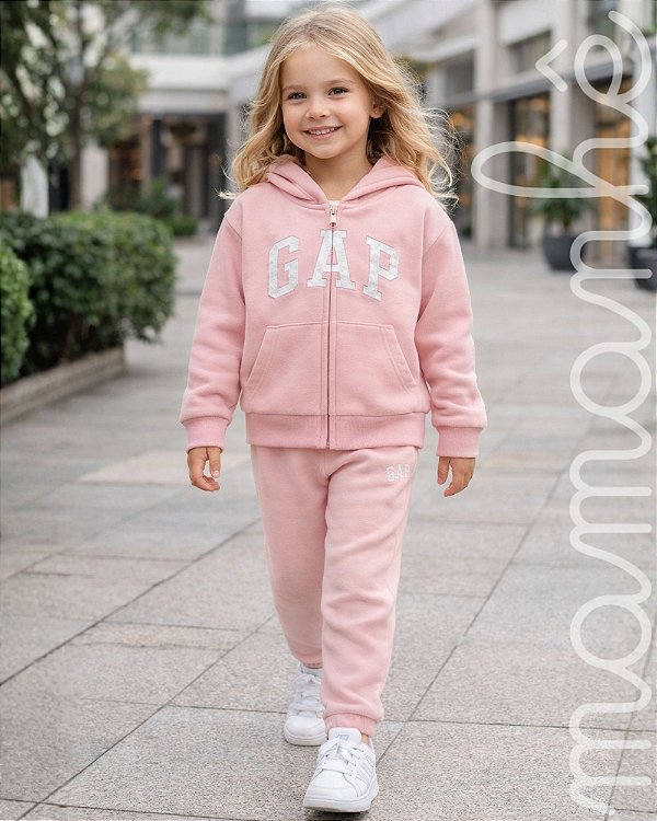 Conjunto Moletom Infantil Gap Pink Star
